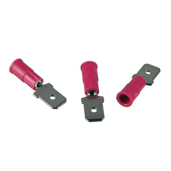 22-18 AWG 1/4" Male Quick Connect - Red 50/Pkg - Click Image to Close
